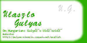 ulaszlo gulyas business card